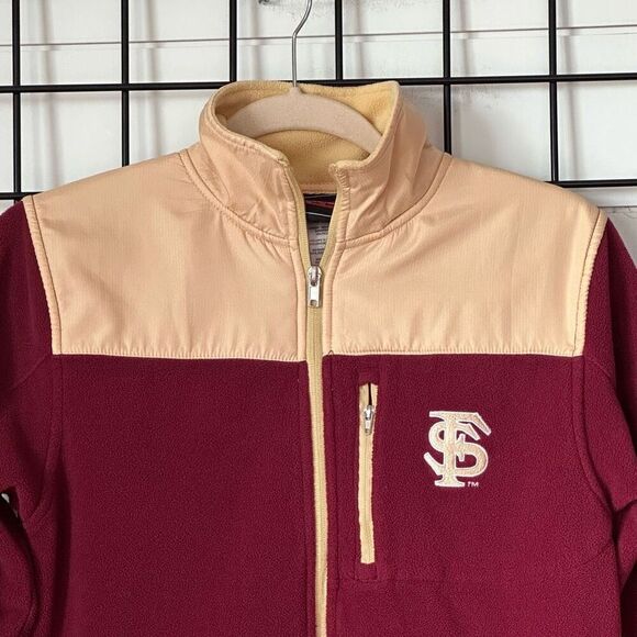 VTG Florida State FSU Fleece Full‎ Zip Jacket Boys M Garnett Gold Seminoles - Picture 4 of 12